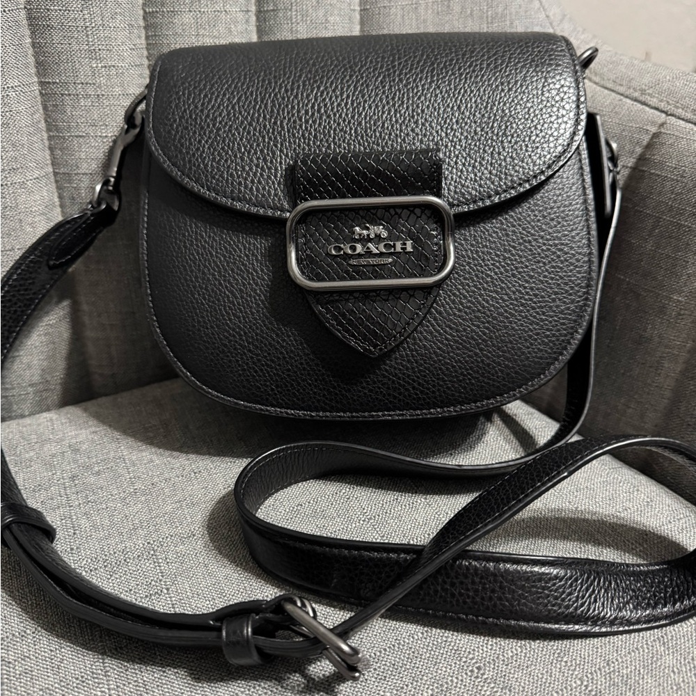 Coach Black Pebbled Leather Crossbody Bag